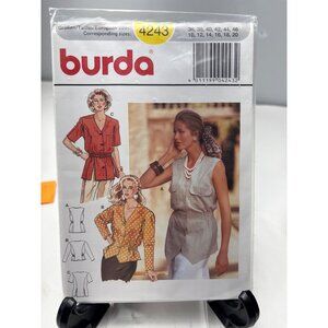 Burda 4243 Womens Top Sewing Pattern Size 10 12 14 16 18 20 Vintage Uncut